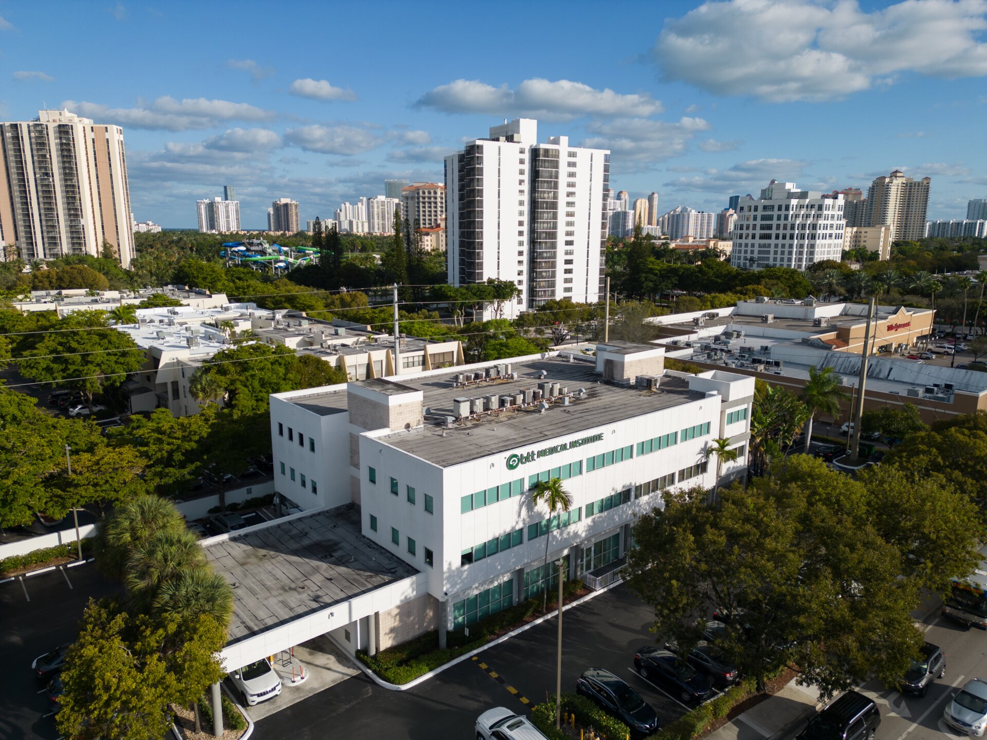 Aerial view of the btt Medical Institute building